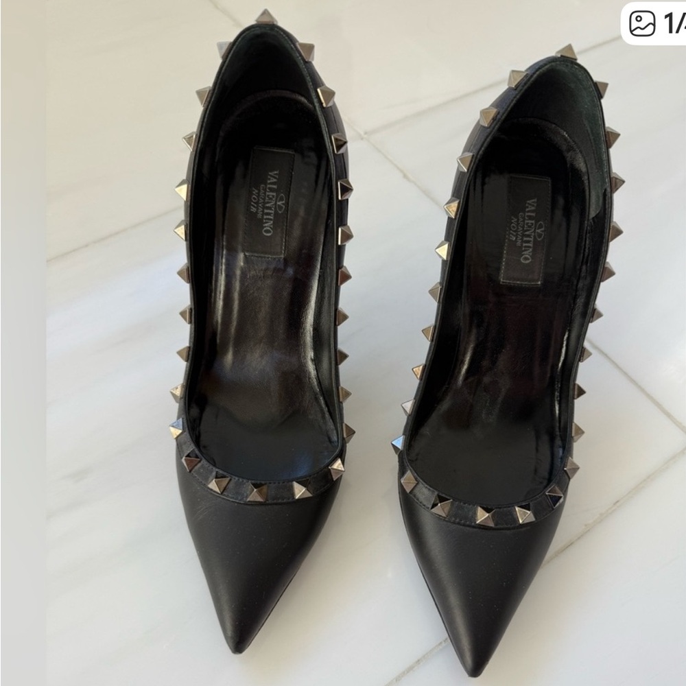 Valentino Black Rockstud Heels